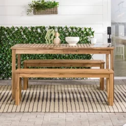 3pc Acacia Wood X Design Outdoor Patio Dining Set - Brown - Saracina Home 14 3pc Acacia Wood X Design Outdoor Patio Dining Set - Brown - Saracina Home -Outdoor Garden GUEST 6d770303 bf3b 4b8f af2d 632862928d22