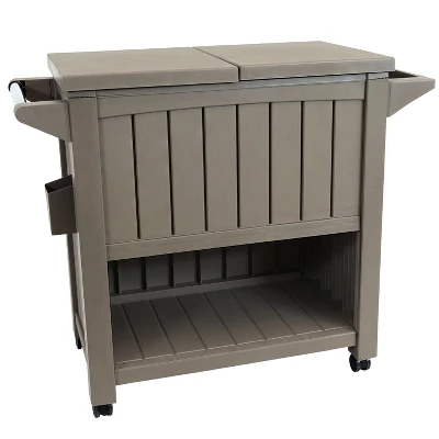 Sunnydaze Decor Sunnydaze Rolling Patio Serving Cart With Prep Table, Cooler And Storage 12 Sunnydaze Decor Sunnydaze Rolling Patio Serving Cart With Prep Table, Cooler And Storage - Image 12