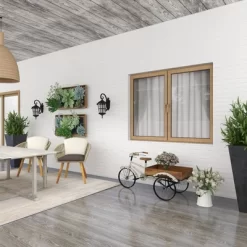 48" Wide Planter Rustic Iron Bicycle Inspired Flower Cart Brown - Olivia & May -Outdoor Garden GUEST 6eb14720 e5cd 466e 95a6 b39e54e47d8a