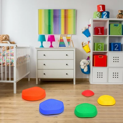 Costway 5pcs Kids Balance Stepping Stones Indoor & Outdoor Coordination & Balance Toy 1 Costway 5pcs Kids Balance Stepping Stones Indoor & Outdoor Coordination & Balance Toy