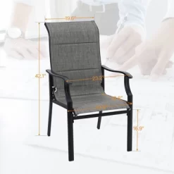 5pc Patio Dining Set With Square Table & Padded Arm Chairs - Captiva Designs -Outdoor Garden GUEST 70d46ac7 7a16 49fc b422 62e6aa767fb4