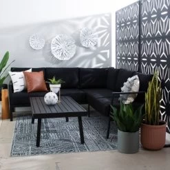 Linon Lark Aluminum Sectional Sofa Black -Outdoor Garden GUEST 70fca1a1 6b0e 4d8e bea3 d3e9dfe095e0