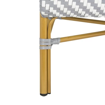Dandra Herringbone Rattan Settee - Grey/White - Safavieh 7 Dandra Herringbone Rattan Settee - Grey/White - Safavieh - Image 7