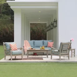 Abbington Teak Patio Sofa With Cushion - Cambridge Casual -Outdoor Garden GUEST 71908c80 b4c3 4542 9fb3 32014eb16d90