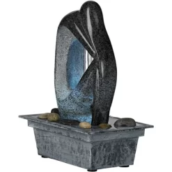 John Timberland Modern Tabletop Water Fountain With LED Light 10" Silhouette For Indoor Table Top Desk -Outdoor Garden GUEST 72758b44 5278 4132 8b6e 96fc8f55eff9