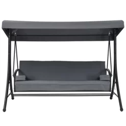 Costway Patio 3-Seat Porch Canopy Swing Converting Grey Cushion Pillow Adjust 16 Costway Patio 3-Seat Porch Canopy Swing Converting Grey Cushion Pillow Adjust -Outdoor Garden GUEST 72adffd4 7572 4513 a12a 5a32ef778e97