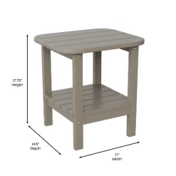Flash Furniture Newport HDPE 2-Tier Adirondack Side Table - All-Weather - Indoor/Outdoor -Outdoor Garden GUEST 72b18254 cff1 4ff6 80f1 f8b0fb121ca0