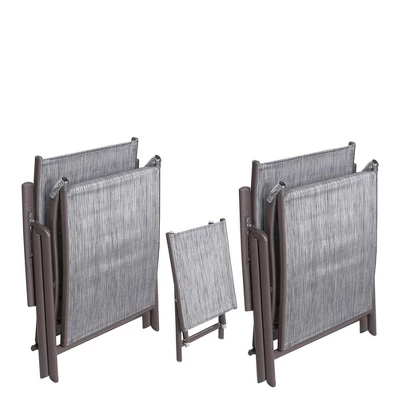 3pc Outdoor Set With Aluminum Adjustable Chaise Lounge & Table Set - Black/Gray - Crestlive Products 2 3pc Outdoor Set With Aluminum Adjustable Chaise Lounge & Table Set - Black/Gray - Crestlive Products - Image 2