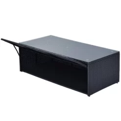 6pc Wicker Patio Conversation Set With Sofa, Arm Chairs, Ottomans & Coffee Table - Black/Beige - GODEER 27 6pc Wicker Patio Conversation Set With Sofa, Arm Chairs, Ottomans & Coffee Table - Black/Beige - GODEER -Outdoor Garden GUEST 73a621e2 5028 4da2 8154 97dff6566867