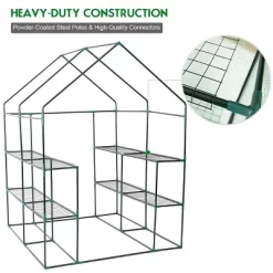 Costway Portable Mini Walk In Outdoor 2 Tier 8 Shelves Greenhouse -Outdoor Garden GUEST 7473cf65 c759 4331 9232 1d3dfed44f57