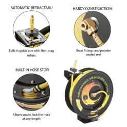 Fleming Supply Retractable Rubber Air Hose Reel, 20.75" X 7" X 19" 9 Fleming Supply Retractable Rubber Air Hose Reel, 20.75" X 7" X 19" -Outdoor Garden GUEST 748c35bf 09f0 4e03 a75a 3c401202d167