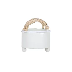 Trough Mini Planter White Metal, Reed & Wood By Foreside Home & Garden -Outdoor Garden GUEST 7526097e 004a 4c80 ba2c 6fde42fd5183