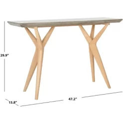 Ragna Concrete Console - Dark Grey - Safavieh -Outdoor Garden GUEST 7532dd05 f59d 44e4 b5bc be7cba799386