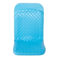 TRC Recreation Super Soft 19 Inch Tall Foam And Vinyl Folding Chair With Steel Frame Support For Beach, Lake, Park, Or Poolside, Marina Blue