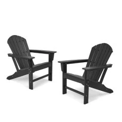 3pk Seating Set With Plastic Resin Adirondack Chairs & Side Table - EDYO LIVING