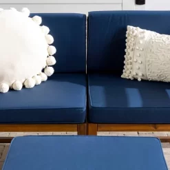 3pc Modular Acacia Wood Patio Chat Set With Cushions - Saracina Home -Outdoor Garden GUEST 774d8c79 0a90 40ac b4a8 7f5728c3bc02