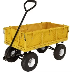 Sunnydaze Decor Sunnydaze Outdoor Lawn And Garden Heavy-Duty Steel Utility Cart With Removable Sides And Weather-Resistant Polyester Liner -Outdoor Garden GUEST 784948d3 7390 40fb bffd 80b4a9a207eb