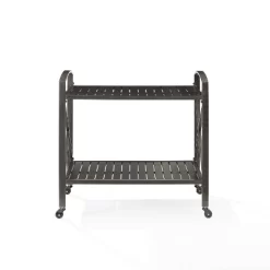 Kaplan Outdoor Steel Bar Cart Bronze - Crosley -Outdoor Garden GUEST 78a534ba bb9e 4984 9b2b c61fba6a1efb