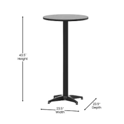 Flash Furniture 23.25" Round Aluminum Indoor-Outdoor Bar Height Table With Flip-Up Table -Outdoor Garden GUEST 78c2ca01 73df 4fc2 b1b3 13c7198e894f
