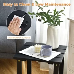 Tangkula 3PCS Patio Adirondack Chair Side Table Set Solid Wood Garden Deck Bistro Set Classic Furniture -Outdoor Garden GUEST 78d950c6 a338 4dc2 93ac 88d1526caac4