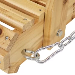 Sunnydaze Decor Sunnydaze Outdoor 2-Person Traditional Wooden Porch Swing With Hanging Chains - 58.5-Inch - Brown -Outdoor Garden GUEST 7909fa41 57f3 445a b647 9666858bc0c8