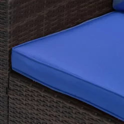6pc Wicker Outdoor Conversation Set Royal Blue/Dark Brown - EDYO LIVING -Outdoor Garden GUEST 791db963 b3f8 4b79 ba8e 771859a264e5