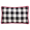 12"x20" Buffalo Plaid Joy Poly Filled Throw Pillow Black - Saro Lifestyle