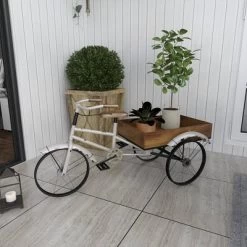 48" Wide Planter Rustic Iron Bicycle Inspired Flower Cart Brown - Olivia & May -Outdoor Garden GUEST 7a195f3c f711 4543 a9b0 3db2a9302e33