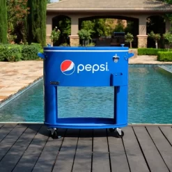 Permasteel 80qt Pepsi Oval Sporty Outdoor Cooler Cart -Outdoor Garden GUEST 7a92fd62 ade3 4b5c aaaf 5b1bbd1909c8