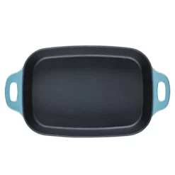 Rachael Ray Premium RUST-RESISTANT Cast Iron Roasting Pan 9"x13" Agave Blue -Outdoor Garden GUEST 7afa5dee 782f 469b 838d bd593213a48f
