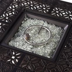 5pc Outdoor Dining Set With 42" Aluminum Square Medallion Design Fire Table & Deep Seating Swivel Rocking Chairs - Oakland Living -Outdoor Garden GUEST 7b5f82ad 7461 4bb6 9002 d13f4aae47ee