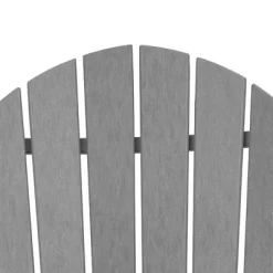 Edyo Living HDPE Plastic Resin Heavy Duty Durable All Weather Outdoor Patio Lawn Adirondack Chair Furniture With Comfortable Contoured Seat, Gray -Outdoor Garden GUEST 7c1530d4 9234 403f 8b3a 46c634dc6553