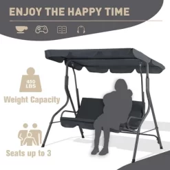 Aoodor 3 Seater Patio Porch Swing With Canopy 11 Aoodor 3 Seater Patio Porch Swing With Canopy -Outdoor Garden GUEST 7c5cd9b3 7773 4764 9749 8405f895ba27