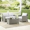Bradenton 3pc Outdoor Conversation Set With Loveseat & Armchair With Coffee Table - Crosley