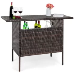 Best Choice Products Outdoor Patio Wicker Bar Counter Table W/ 2 Steel Shelves, 2 Sets Of Rails 15 Best Choice Products Outdoor Patio Wicker Bar Counter Table W/ 2 Steel Shelves, 2 Sets Of Rails -Outdoor Garden GUEST 7d28bd22 799f 4fc8 8c57 7c701b45a976
