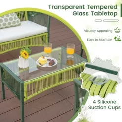 Costway 4PCS/8PCS Patio Round Wicker Conversation Set With Cushions Tempered Glass Side Table -Outdoor Garden GUEST 7d2af006 09c0 44fb 926c 6c9bde550866