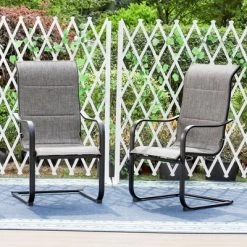 Patio Set With Steel Table With 1.57" Umbrella Hole & Padded Sling Arm Chairs - Captiva Designs -Outdoor Garden GUEST 7d2e6427 1b38 465d ab64 c59219cd5210