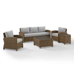 Bradenton 5pc Outdoor Wicker Sofa Set - Crosley -Outdoor Garden GUEST 7dec88ec 7341 49e1 a064 93967b804d6f