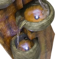 40" Cascading Mossy Jars Stone Resin Fountain With LED Lights Gray - Alpine Corporation -Outdoor Garden GUEST 7ed6027a 5422 4bfd be78 1c4562fb137b