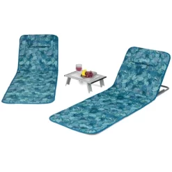 Tangkula 3PCS Folding Beach Mat Set Adjustable Beach Lounge Chair & Side Table Set -Outdoor Garden GUEST 7f307014 8184 4e98 b5e2 de47acf32156