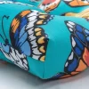 19" X 44" Butterfly Garden Outdoor/Indoor Wicker Loveseat Cushion Turquoise - Pillow Perfect