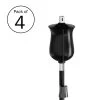4-Piece Torch Set 45-Inch Adjustable Metal Tiki Torches For Outside With Refillable Canisters For Mosquito Repellent Or Oil By Pure Garden (Black)