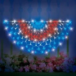 Collections Etc LED Lighted Patriotic 4-Foot Long Bunting