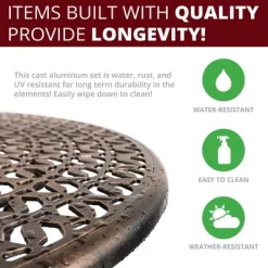 Kinger Home 5-Piece Outdoor Patio Dining Set For 4, Cast Aluminum Patio Furniture Table And Chairs With Cushions -Outdoor Garden GUEST 81f401b2 551e 4a0b b88d d311da406a8c