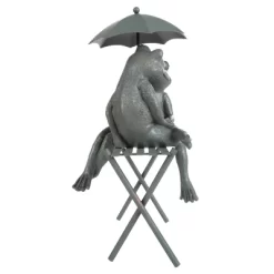 Nature Spring Small Frog Couple Under Umbrella Resin Garden Statue - 14.5", Antique Bronze -Outdoor Garden GUEST 829b2929 e28f 40e4 b2fe 361e6ed816f9