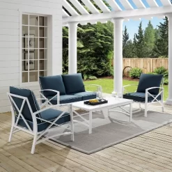 Kaplan 4pc Outdoor Conversation Set - Navy - Crosley
