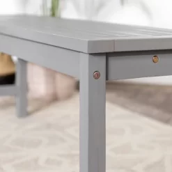 Ravenscroft Modern Boho Acacia Wood Slat Top Outdoor Dining Bench - Gray Wash - Saracina Home -Outdoor Garden GUEST 83e31abd 7d66 4c84 9cc7 8bdac5e55deb