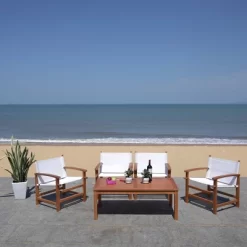 Mardin 4pc Living Set - Natural/Beige - Safavieh -Outdoor Garden GUEST 84adb88a d66c 41c8 812c 4885e0e1d4f7