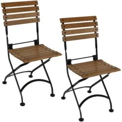 Sunnydaze Decor Sunnydaze Indoor/Outdoor Patio Or Dining Chestnut Wooden Folding Bistro Arm Chair - Brown -Outdoor Garden GUEST 84dad4b2 237f 48ff 9013 2225a48bec47