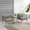 Cali Bay 3pc Outdoor Wicker & Metal Seating Set - Taupe/Light Brown - Crosley
